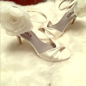 Twisted Satin Peep Toe with Chiffon